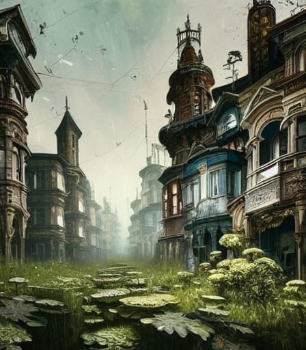 Post-Apocalyptic Victorian City by Studio Ghibli