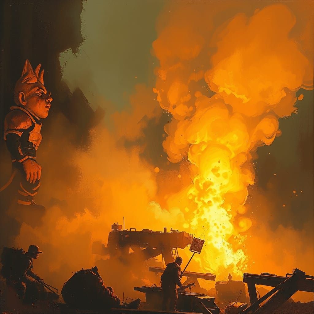 Molten Metal Pouring with Golden Light