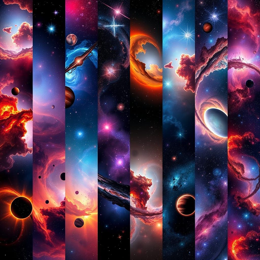 Cosmic Realism in Vibrant Outer Space Scenes