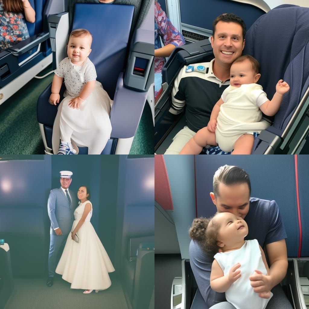 Father's Day Celebration on Airplane with Daughter and Baby