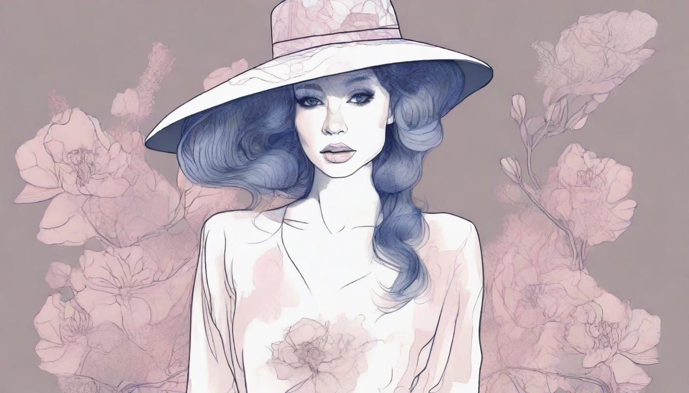 Cute Cyberpunk Girl in Futuristic Kimono Looks at You