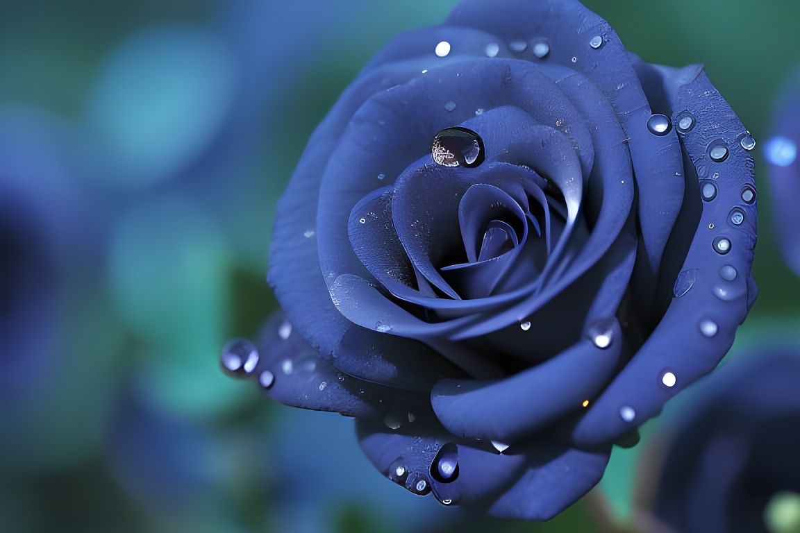 Beautiful blue water rose