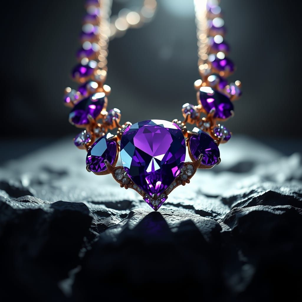 Majestic Amethyst Necklace in Cinematic 8K