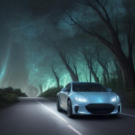 Futuristic Car Meets Nature in Digital Masterpiece