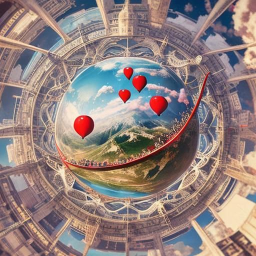 Surreal Atom Heart Mother Earth Matte Painting