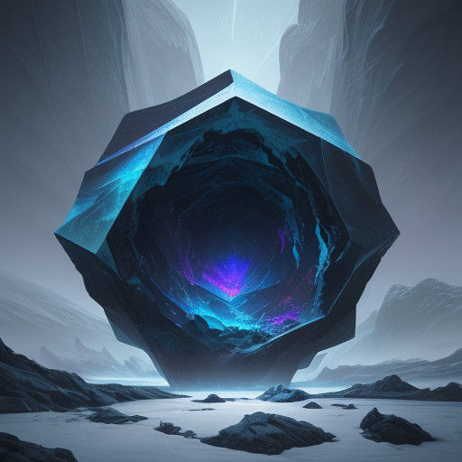 Dark Geometric Abstraction in Frosty Cavern