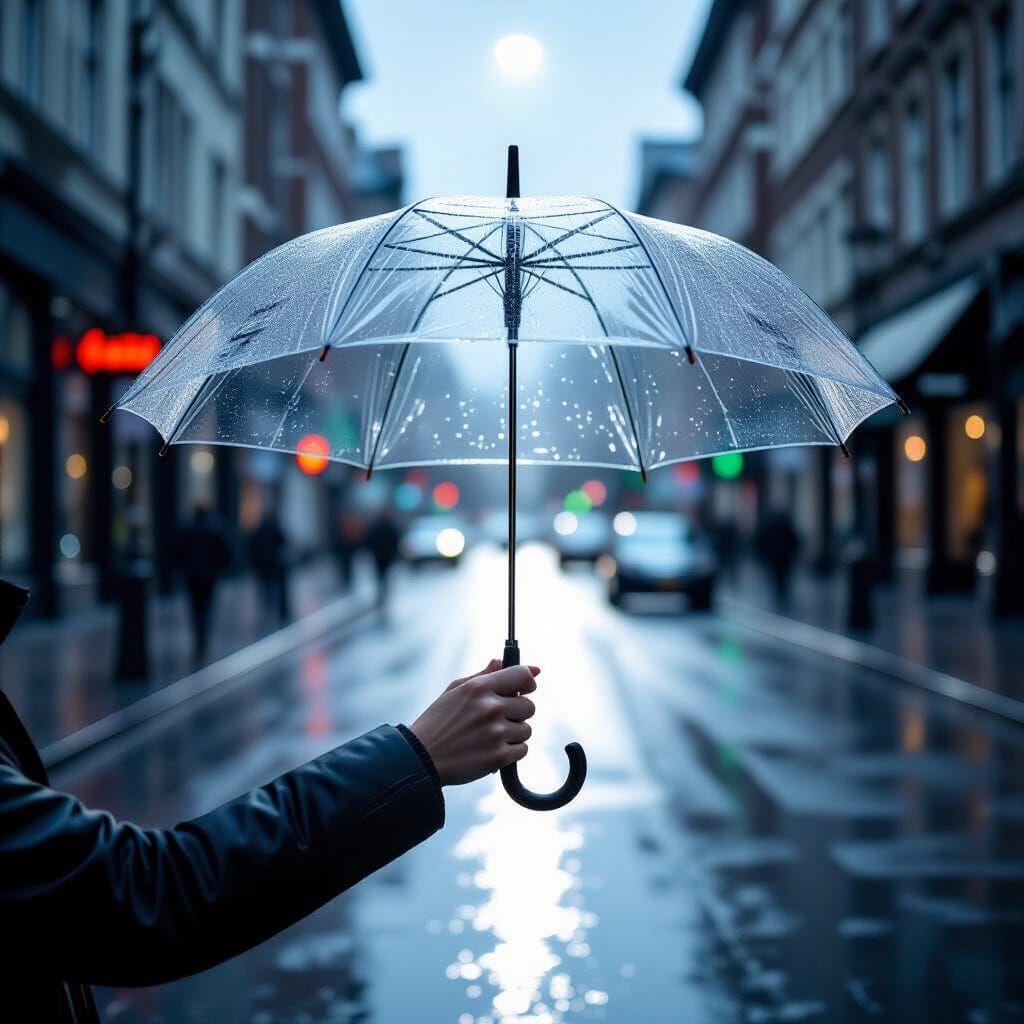 Magical Rain Under Umbrella on Sunny Day