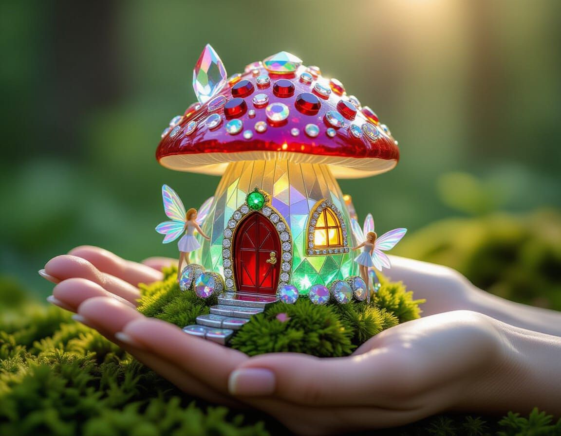Gemstone fairy house.