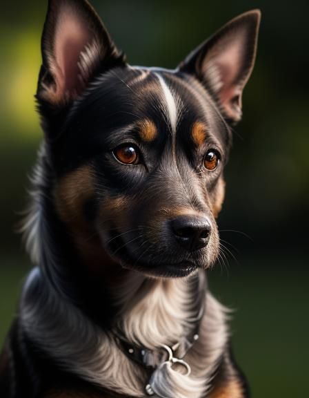 Hyperrealistic Brindle Terrier Portrait with Bokeh Lighting
