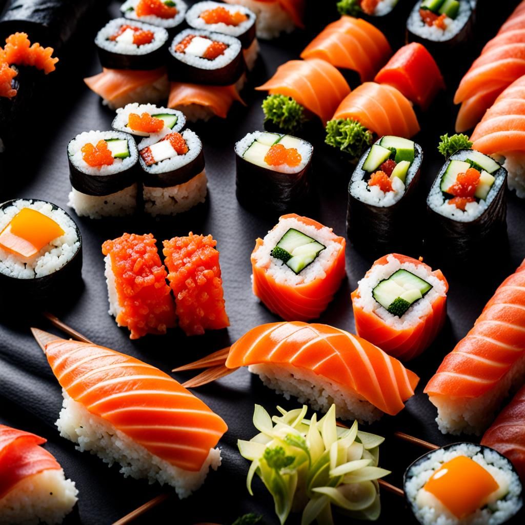Hyperrealistic Sushi Still Life in High Definition