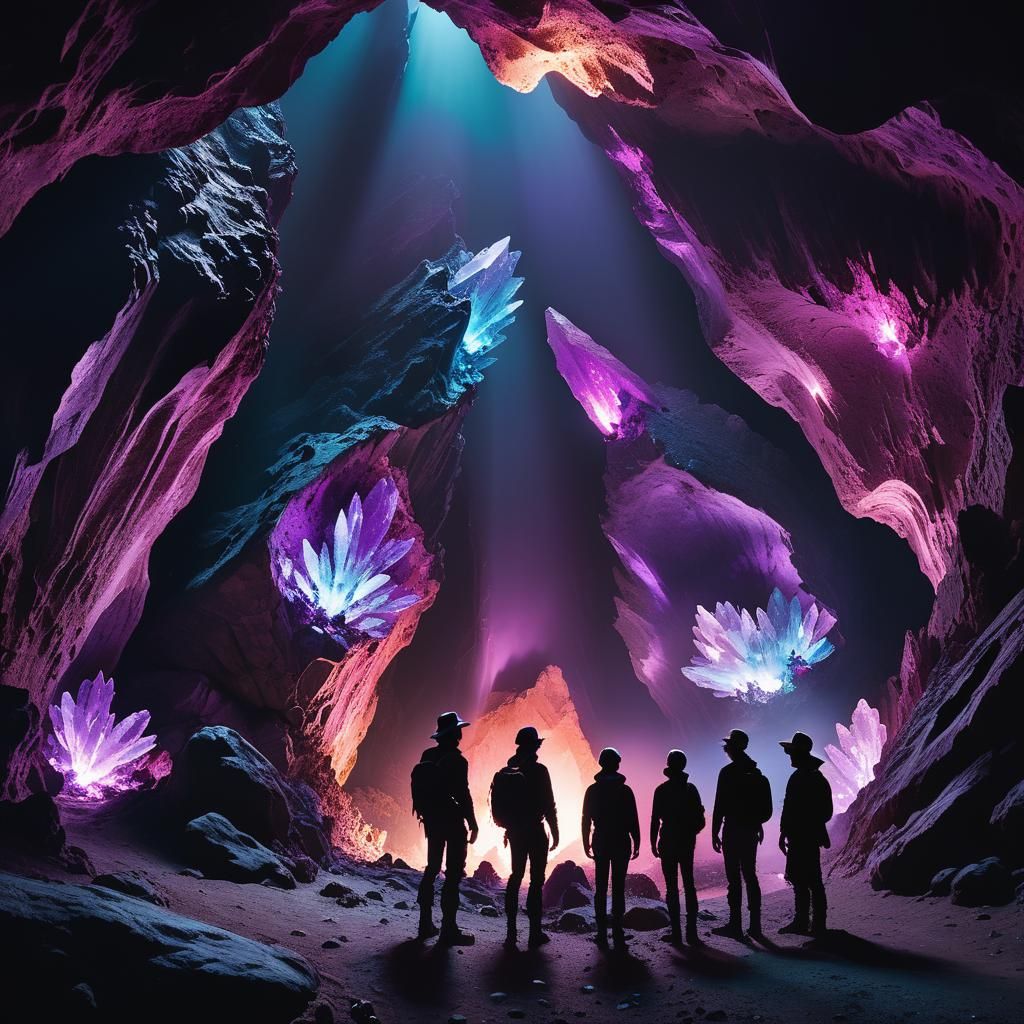 Glowing Crystals in a Dramatic Cave Discovery