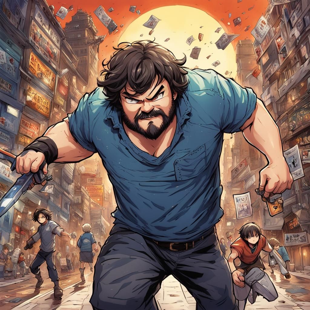 Jack Black as Anime Action Hero