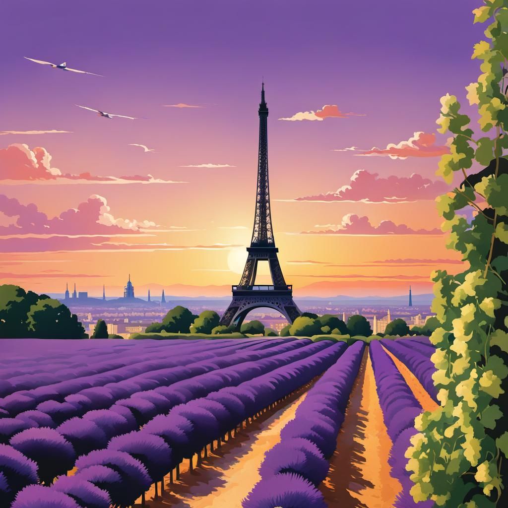 France Travel Poster in Jean-Jacques Waltz Style