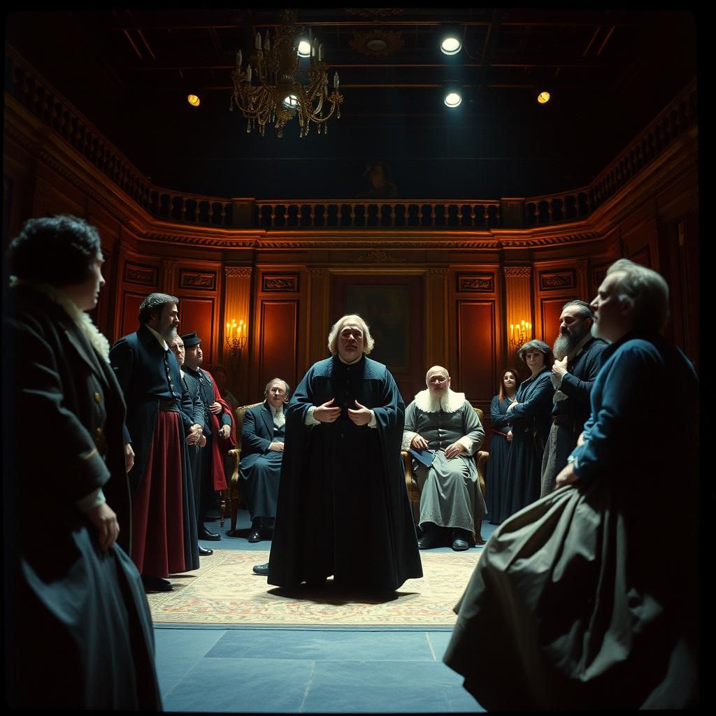 Dramatic Stage Play with Shakespearean Actors