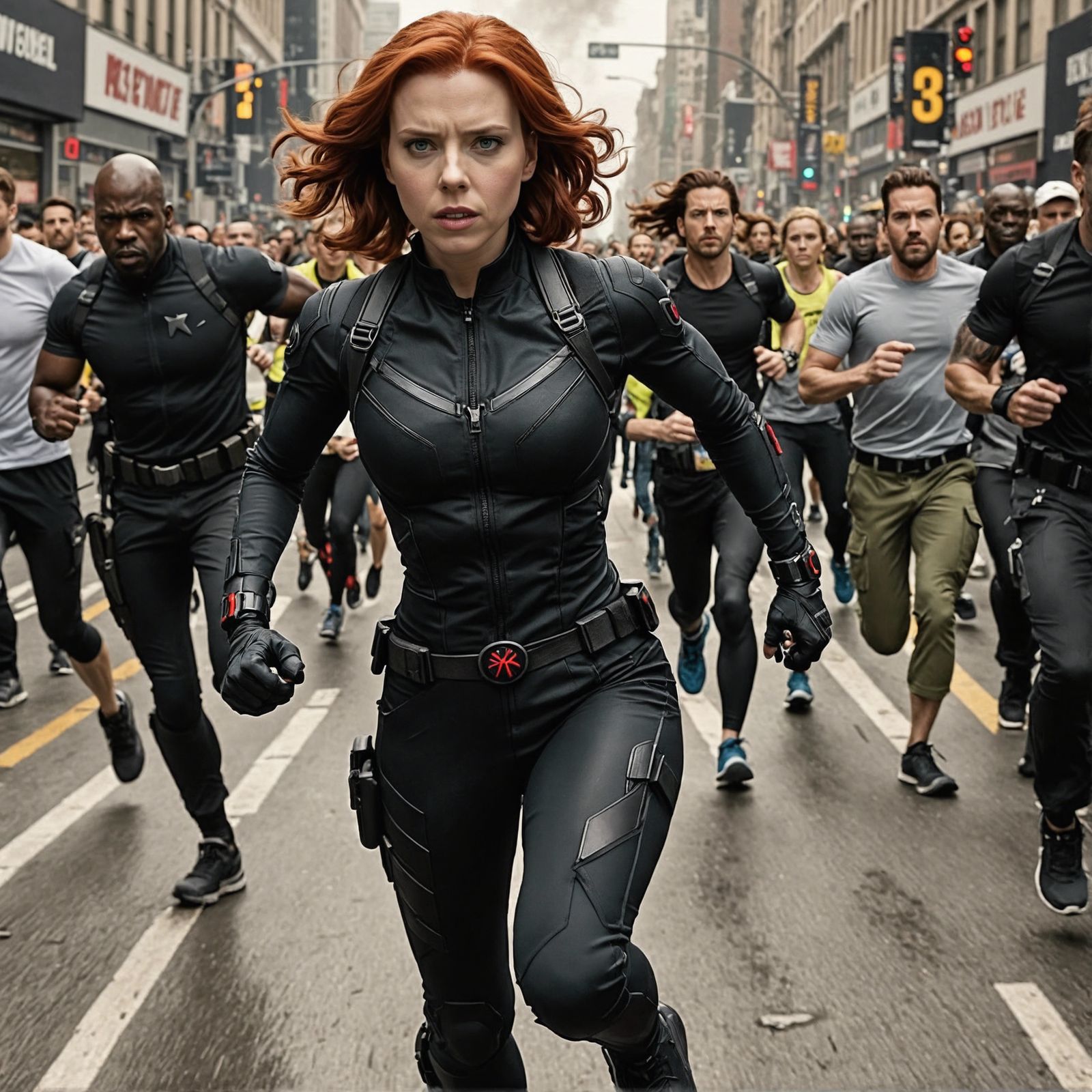 Black Widow Runs a Marathon: Digital Illustration