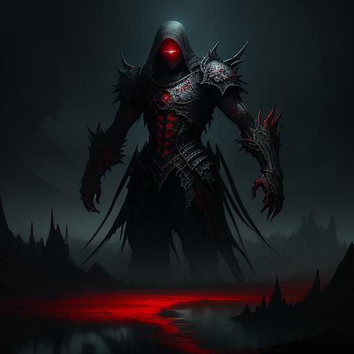 Ominous Dark Figure in Detailed Matte Painting