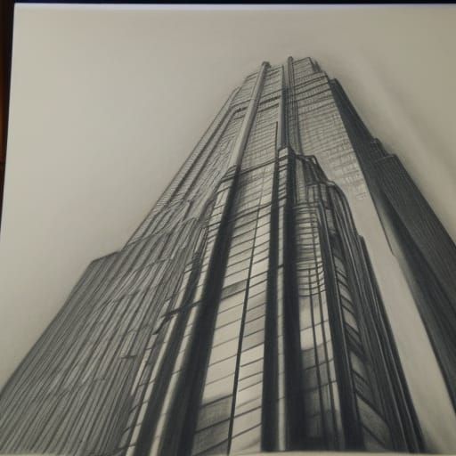 1930s Skyscraper Construction: Hyperdetailed Charcoal Drawin...