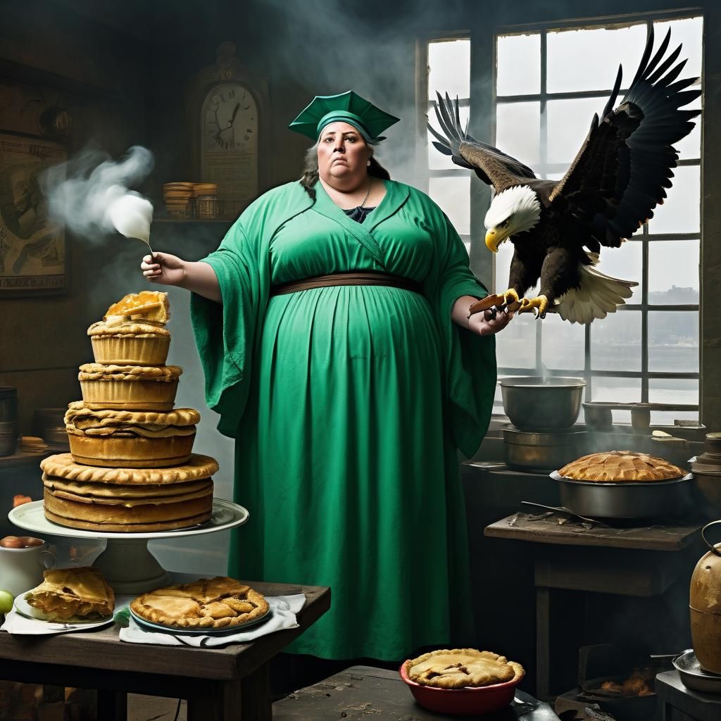 Liberty Statue with Eagle and Apple Pie