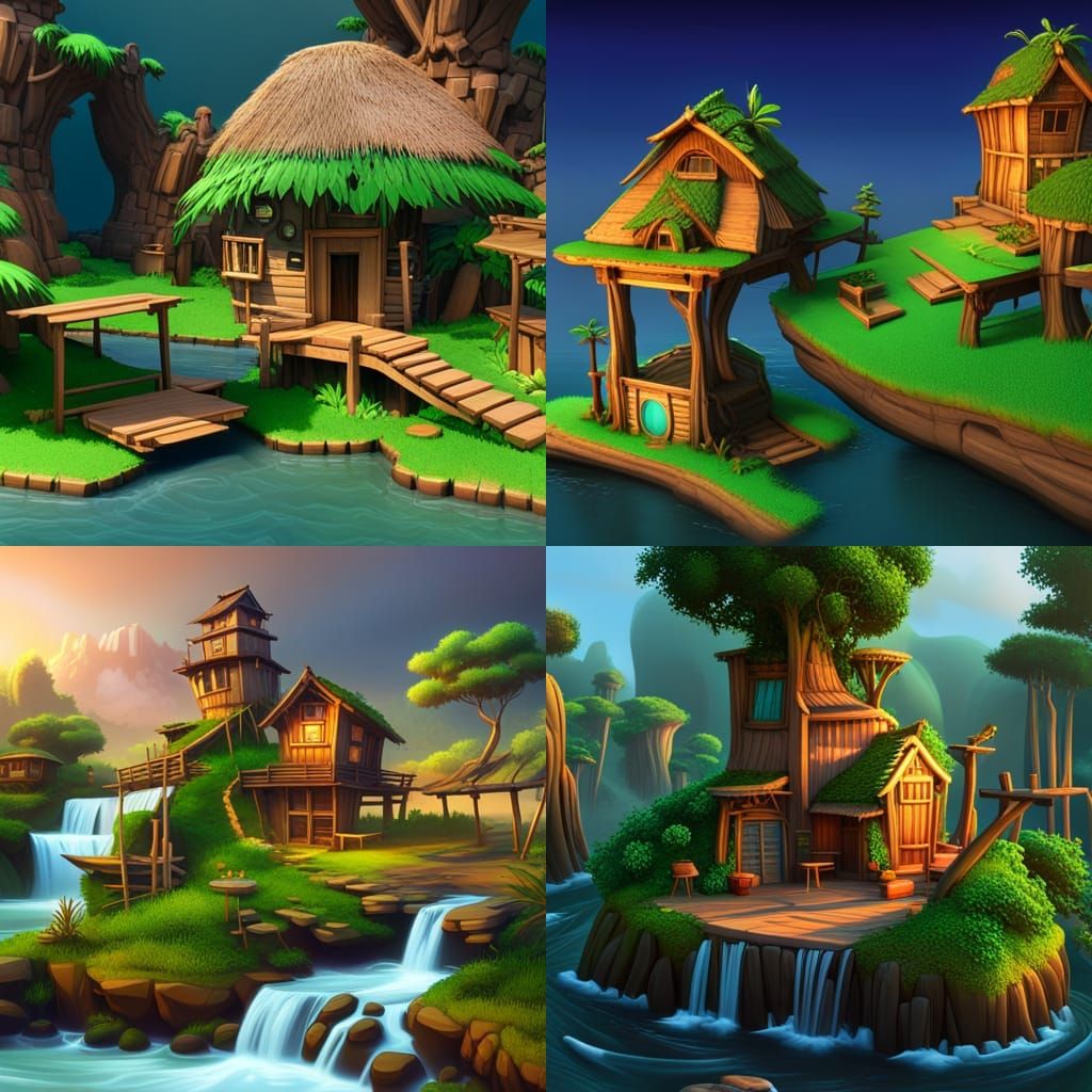 Tiki Voodoo Game Level Art in 3D