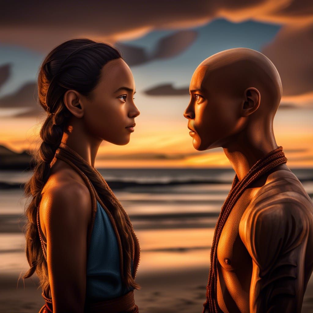 Aang and Katara Share Sunset Moment in Fiji