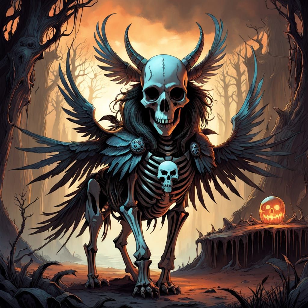 Majestic Beast of Dark Fantasy in Tattered Armor