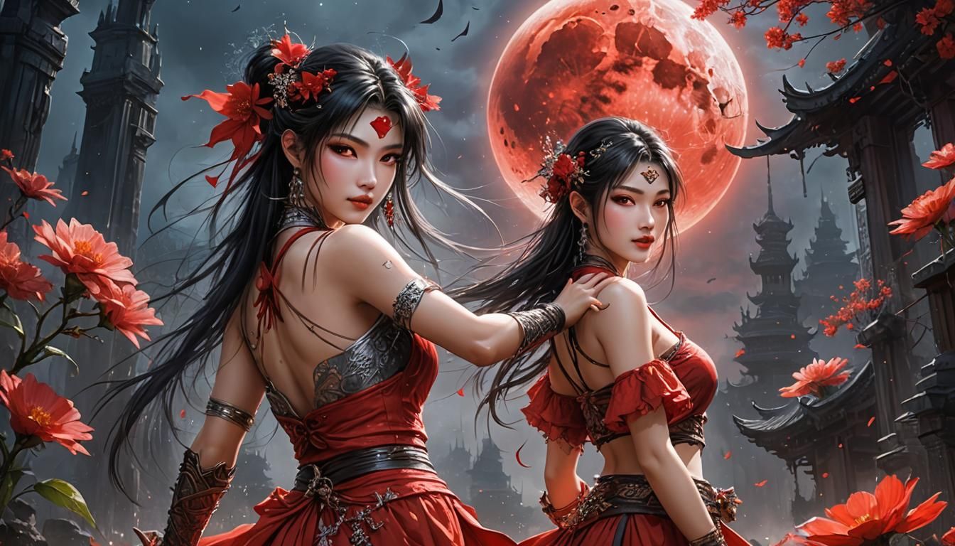 Fighter Girl with Flirty Smile in Erotic Art Style