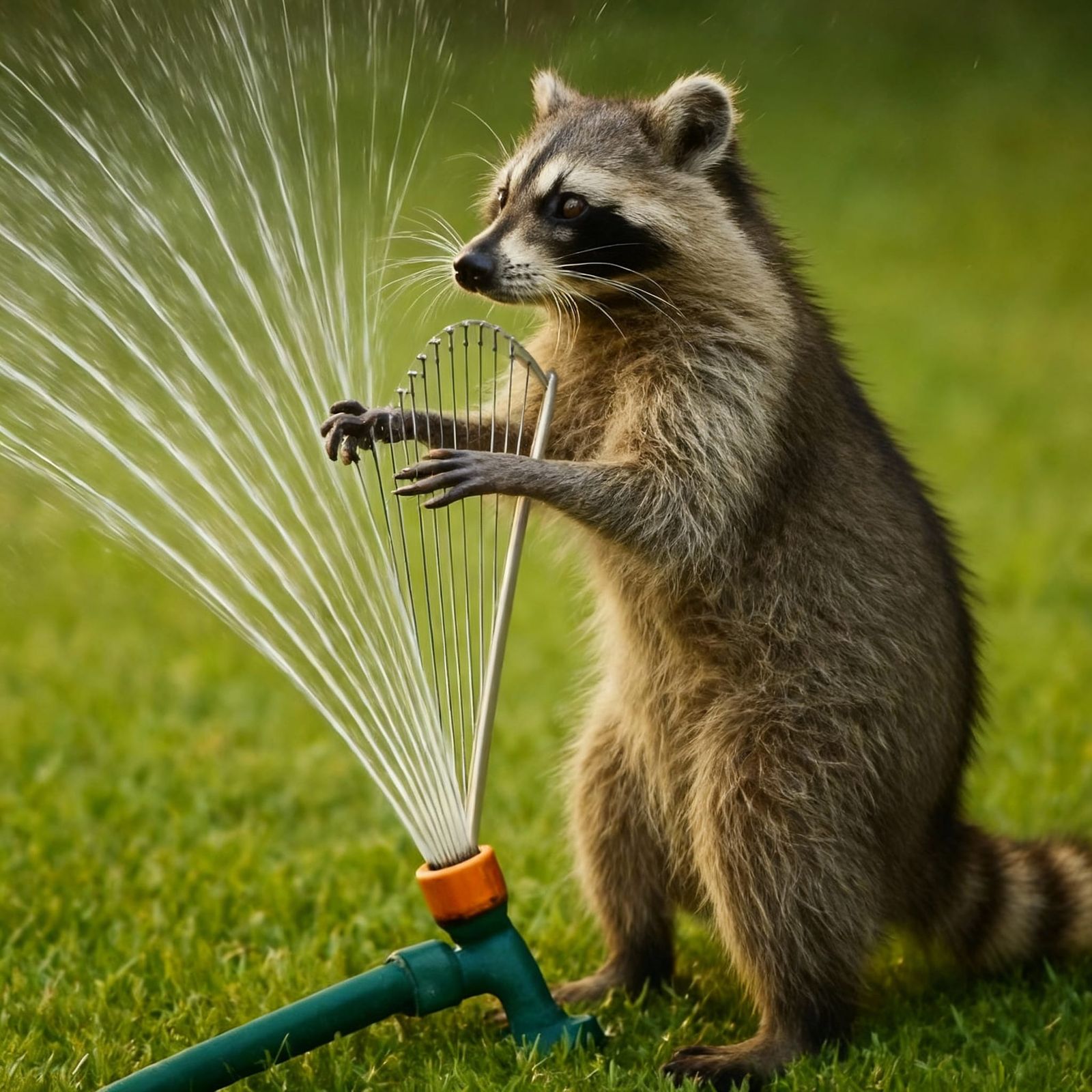 Raccoon Playing Bach's Water Music: Suite in D major