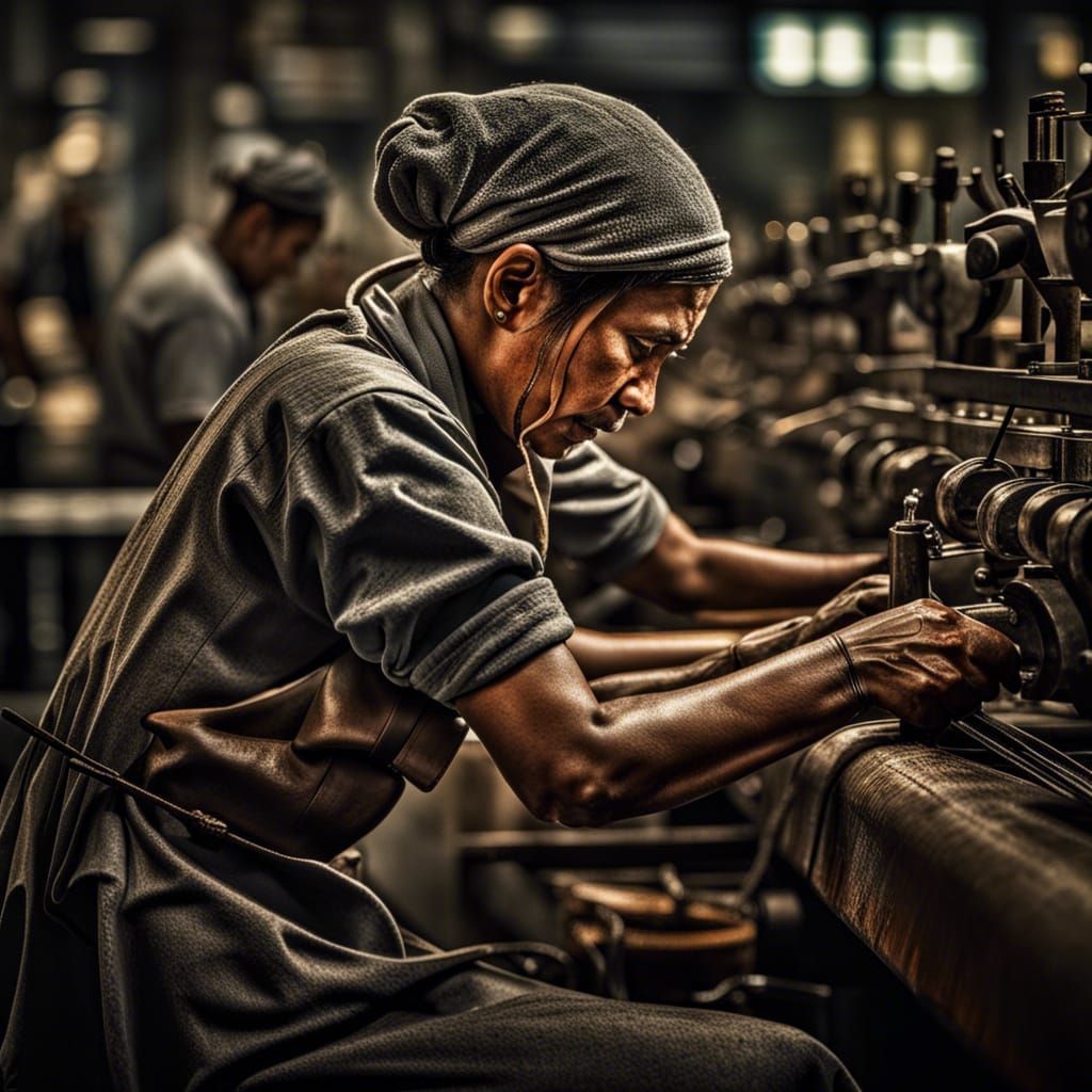 Hyperrealistic Factory Scene with Moody Lighting