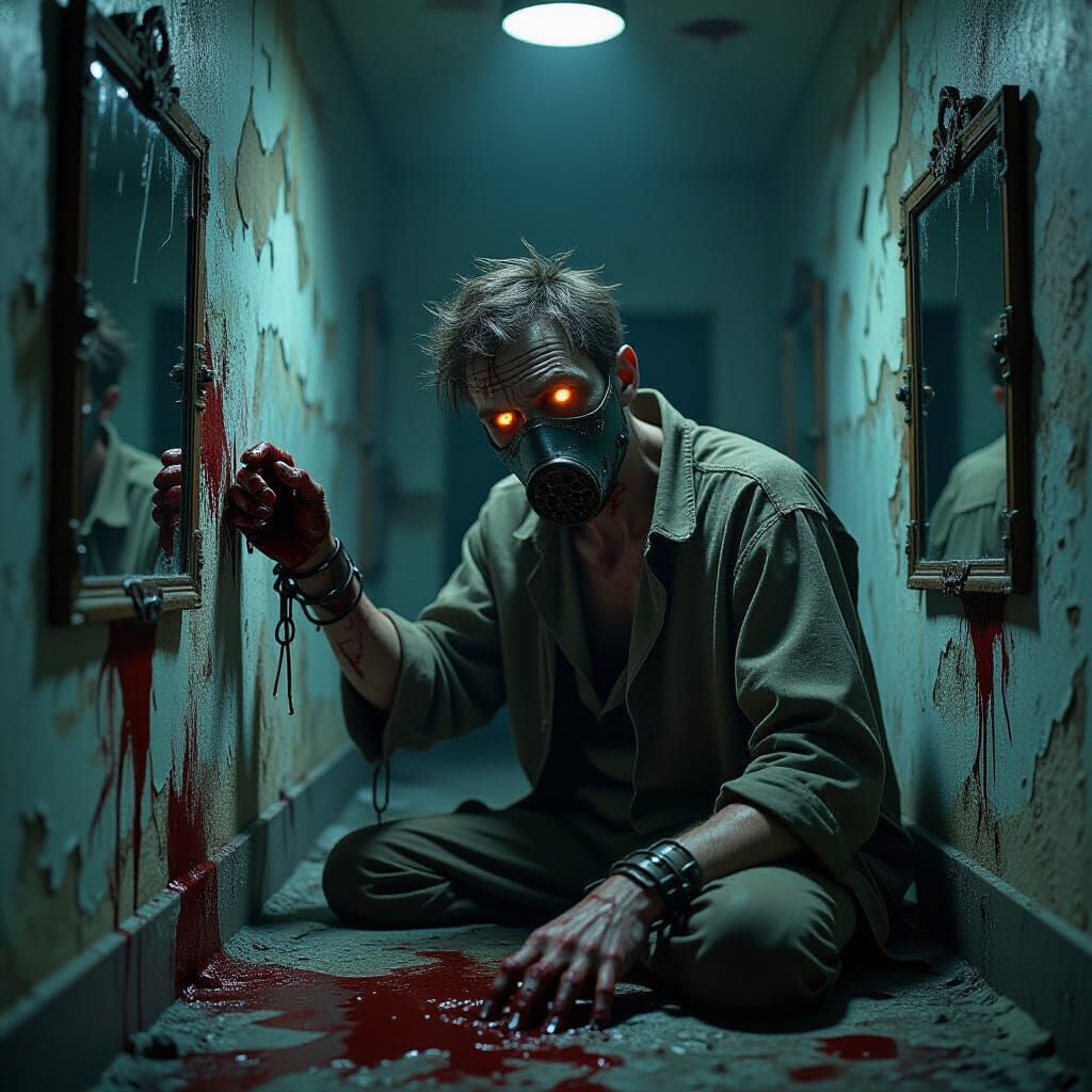 Tormented Man in Asylum: A Photorealistic Nightmare