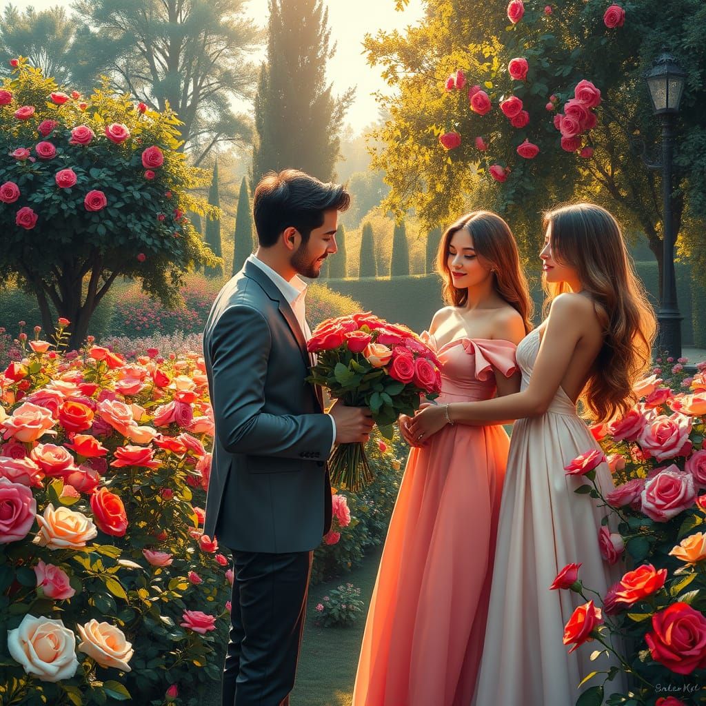 Romantic Garden Proposal in Impressionist Style