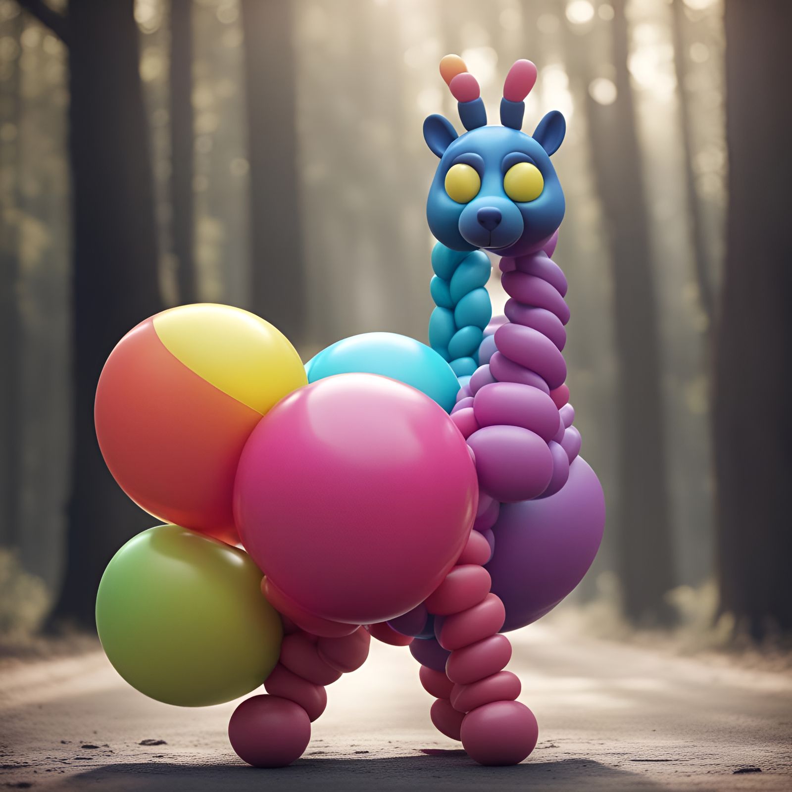 Hyper-Realistic 3D Balloon Animal Sculpture