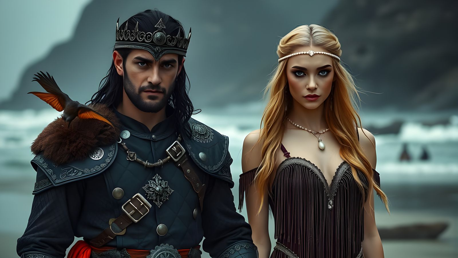 Fae Couple in Mystical Norse Setting