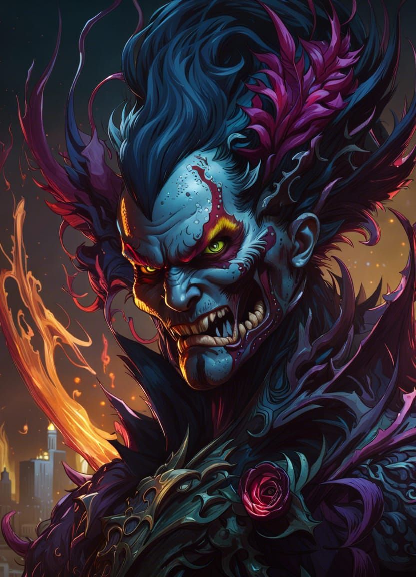 Terrifying Joker-Superman Hybrid with Symbiote Tendrils