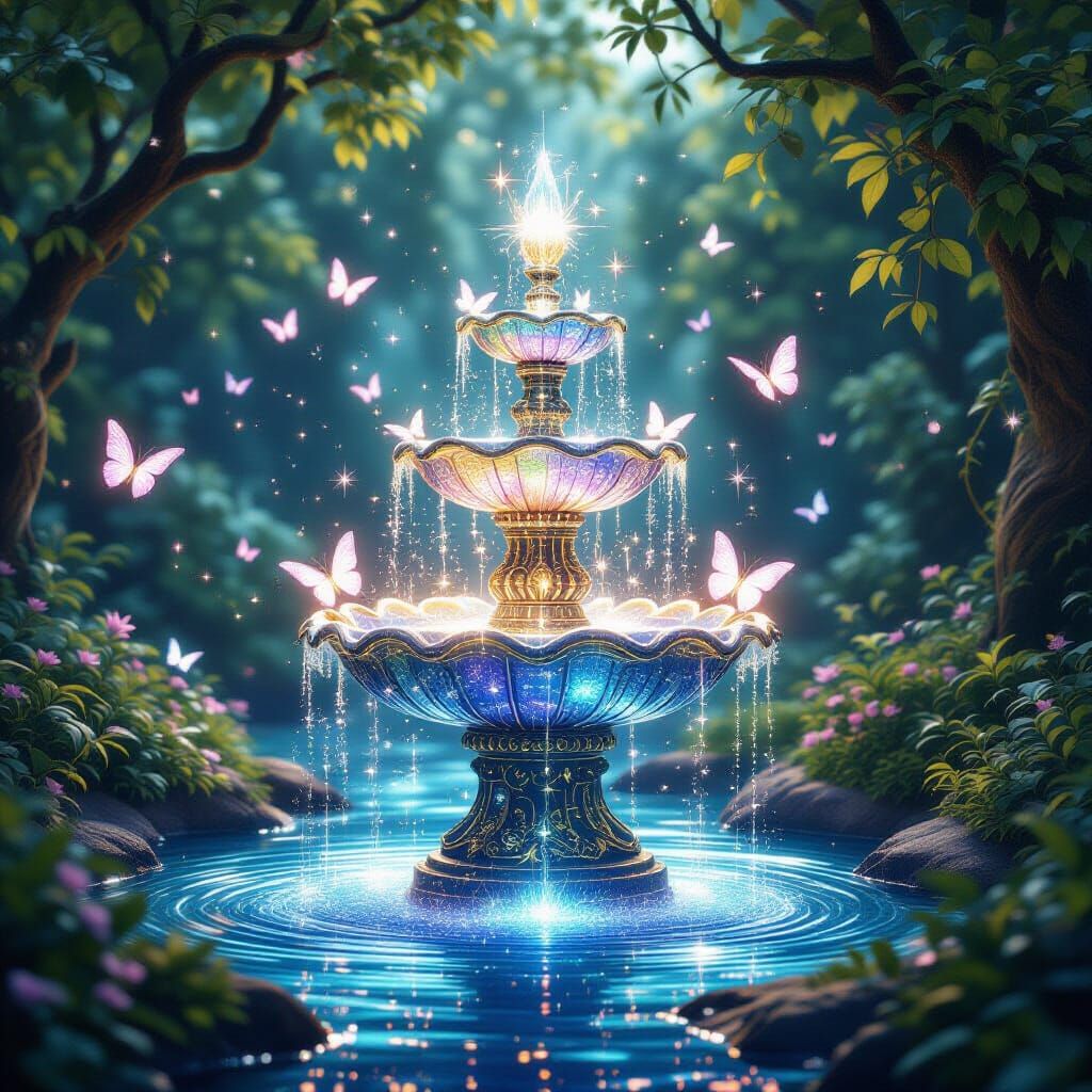 Celestial Wish-Granting Fountain in Hidden Grove