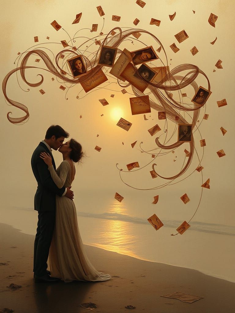 Whispers of Forgotten Love on a Dreamlike Beach