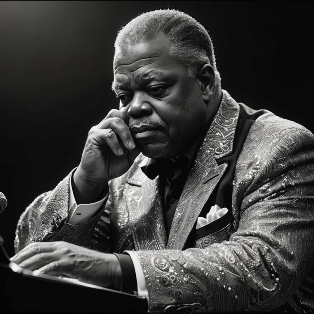 Oscar Peterson Live in Toronto: Black and White Portrait
