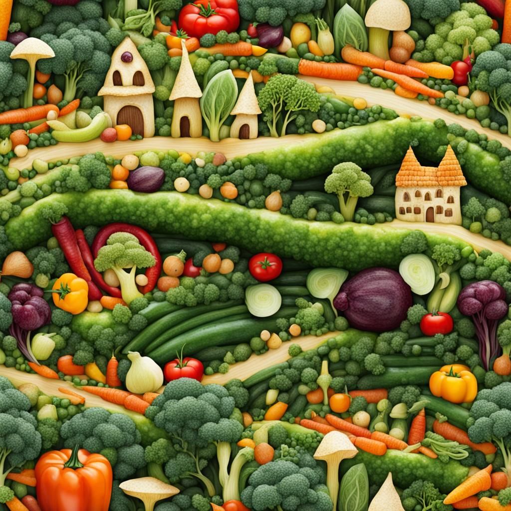 Vegetable Fairy World: A Whimsical Landscape