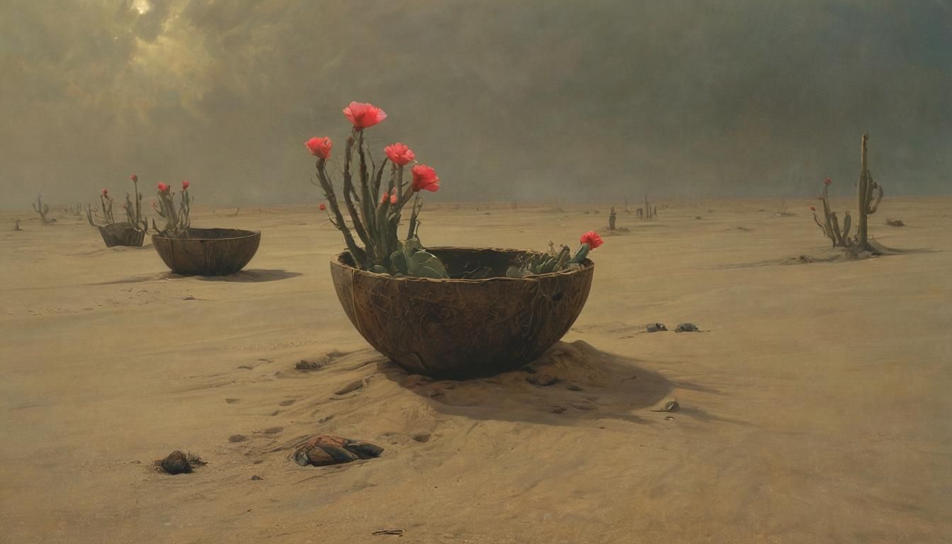 Dystopian Wasteland: Surrealist Art Style