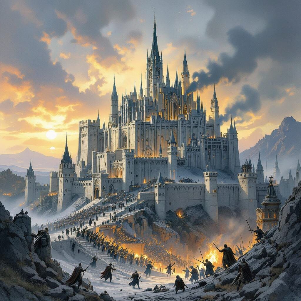 Minas Tirith Under Siege: Epic Fantasy Art