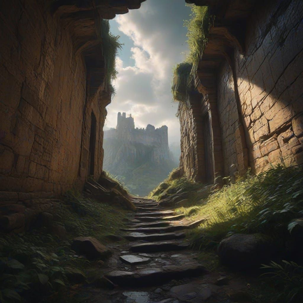 Mystical Cave Opens to Smoking Medieval Castle Ruins