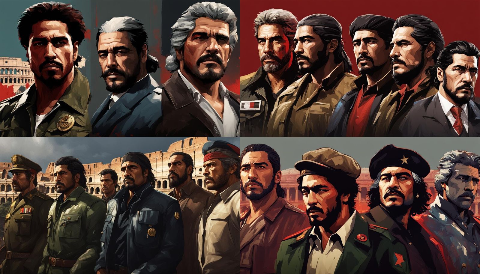 Historical Figures Meet in Rome: Digital Art Portrait