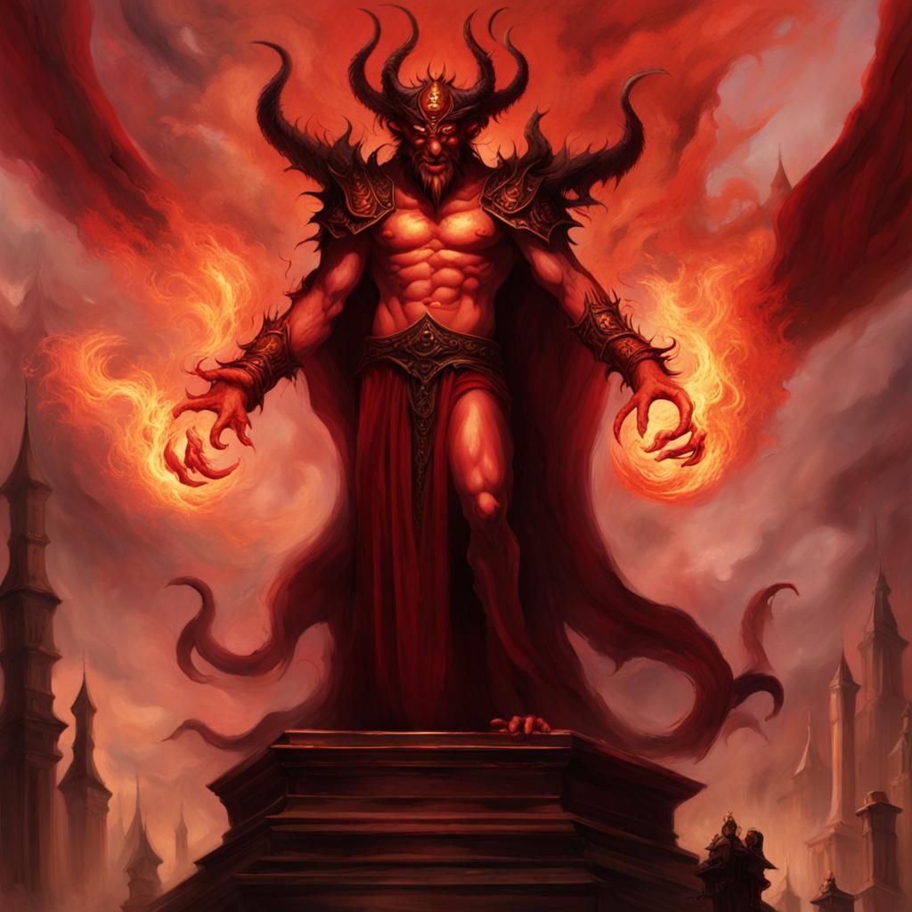 Fearsome Asmodeus: Crimson Demon of Terror