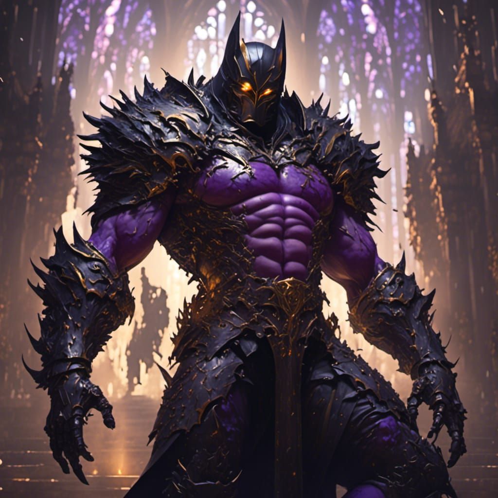 Muscular Dark Knight with Tattoos in Dark Fantasy Style
