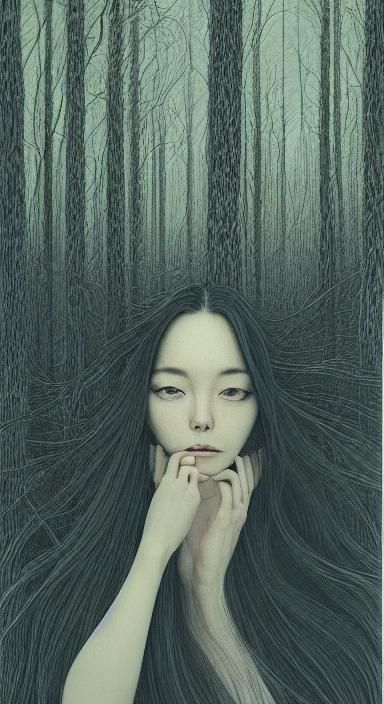 Woman with Narcotic Flower: Etching with Aquatint