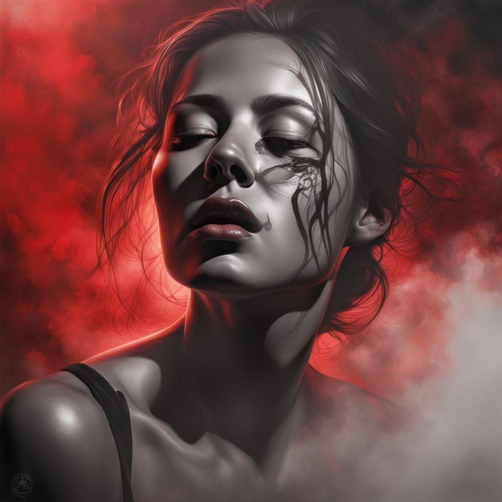 Jewel in Mist: Hyperrealistic Splash Art