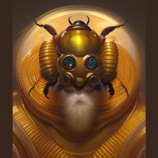 King Bee Prince Portrait in Honeycomb Armor