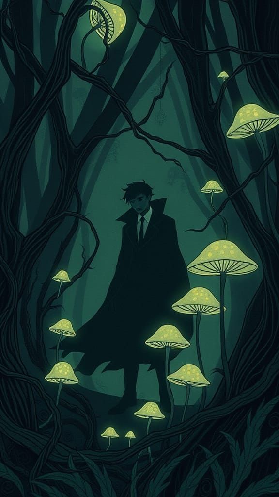 Mystical Forest Figure in Dark Fantasy Style