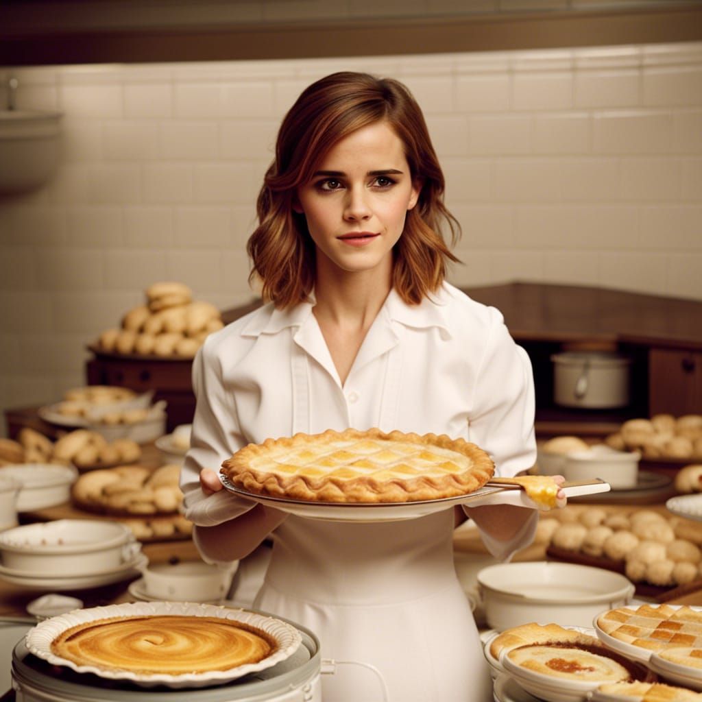 Emma Watson Serving Pie: A Whimsical Portrait