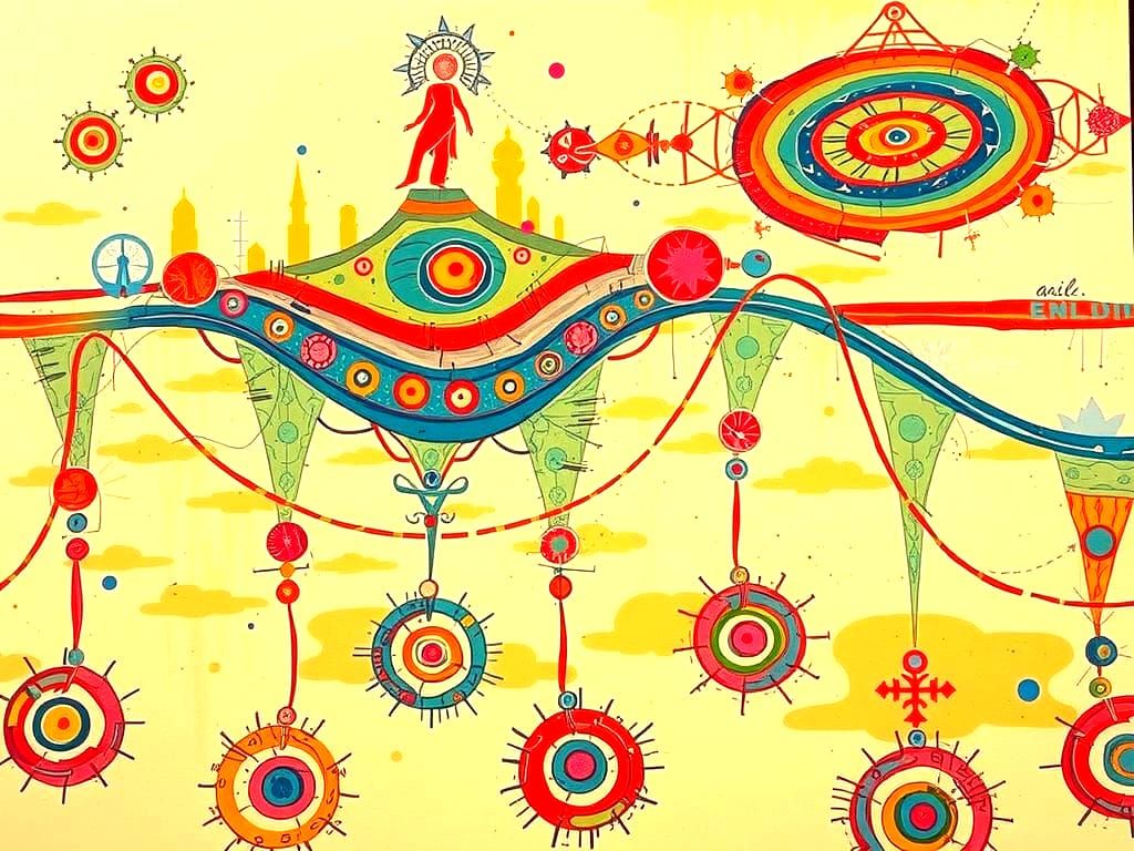 Abstract Fractal Architecture with Luminous Energy and Color