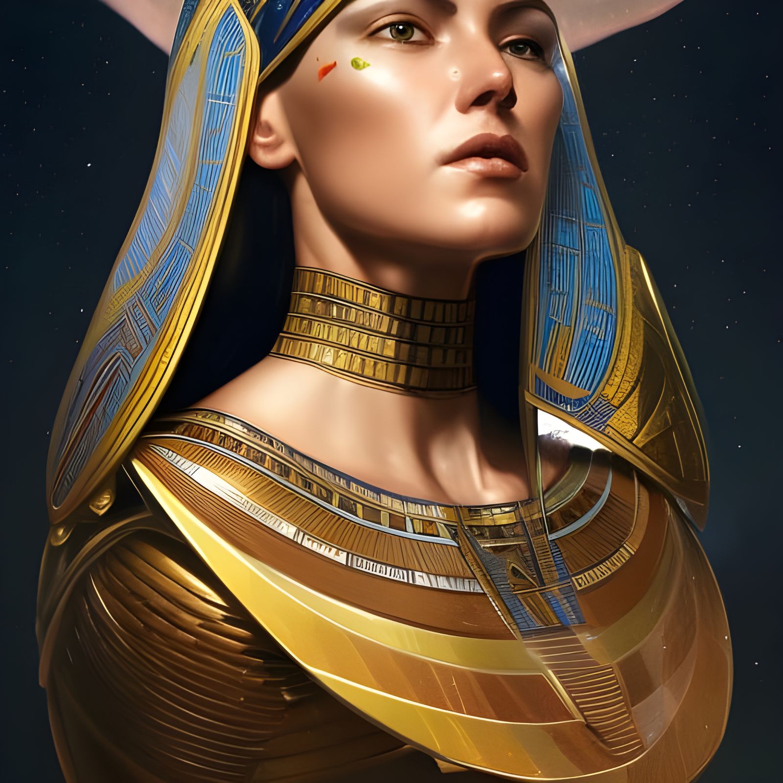 Futuristic Egyptian Starship Portrait in High Definition
